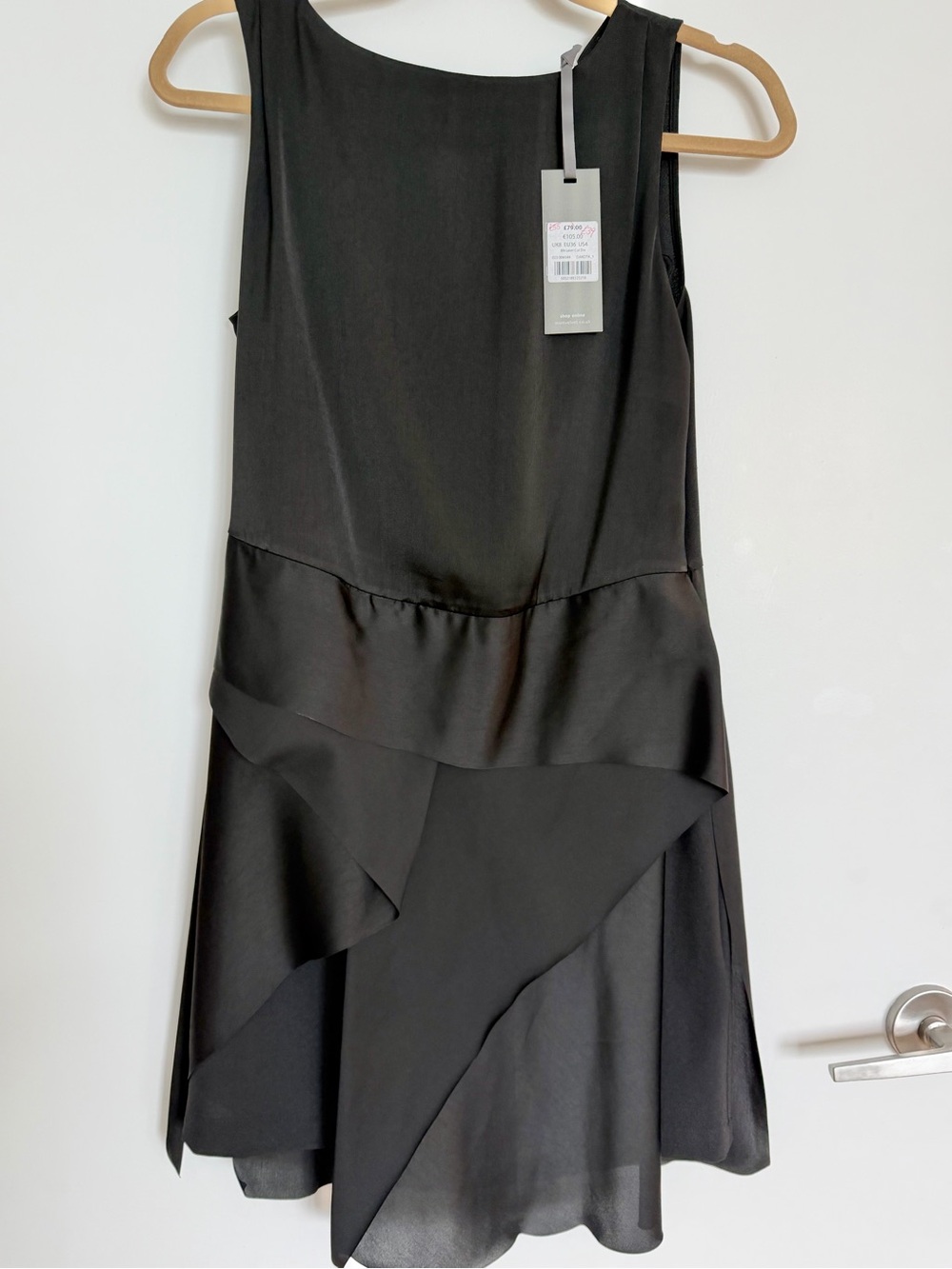 Chic Black cocktail dress with satin trim from Mint Velvet (UK)